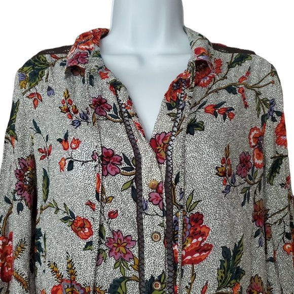Anthropologie MAEVE Floral Janie Pheasant Top Size 2 - Picture 4 of 11